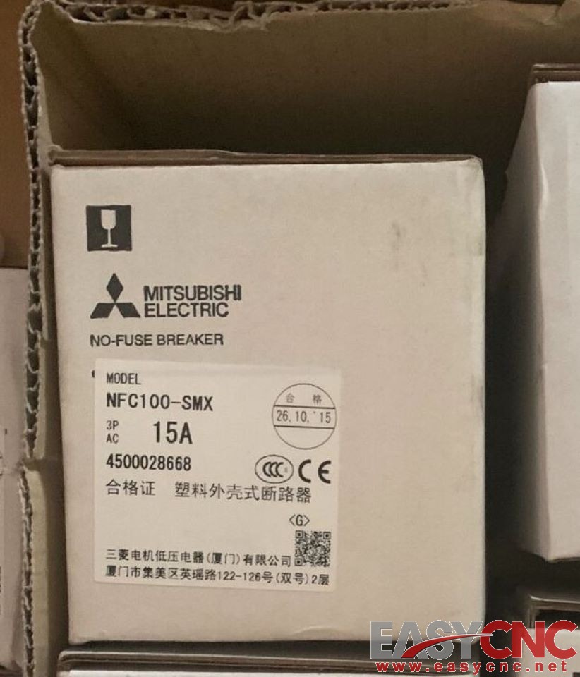 NFC100-SMX/15A 3P Mitsubishi Moulded Case Circuit Breaker(MCCB) New