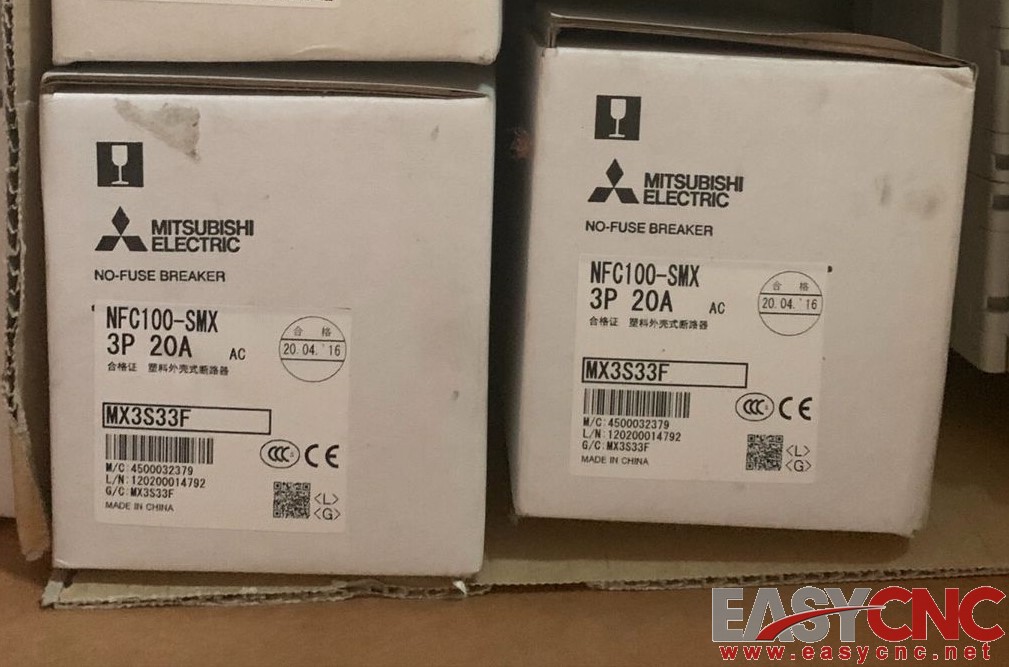 NFC100-SMX/20A 3P Mitsubishi Moulded Case Circuit Breaker(MCCB) New