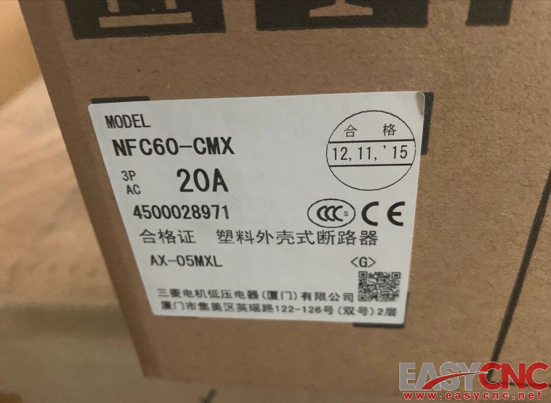 NFC60-CMX/20A 3P Mitsubishi Moulded Case Circuit Breaker(MCCB) New